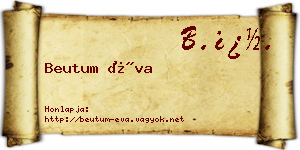 Beutum Éva névjegykártya